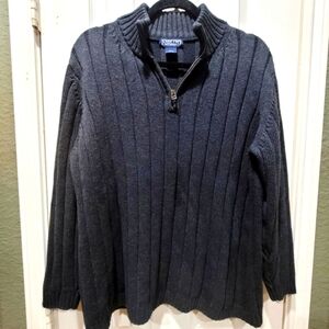 Unisex Land's End XL or Size 18/20 Gray Zipper Sweater